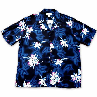 Poipu grey hawaiian aloha rayon shirt - alohaz