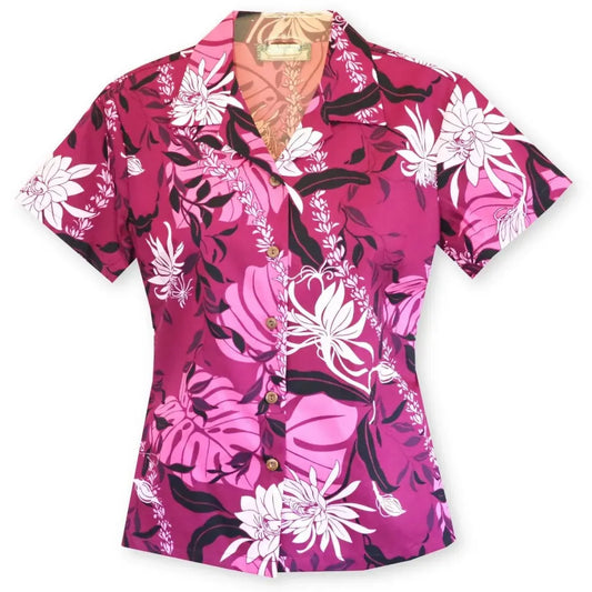 Punahou purple hawaiian lady blouse - alohaz