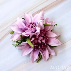 Purple chrysanthemum hawaiian flower hair clip