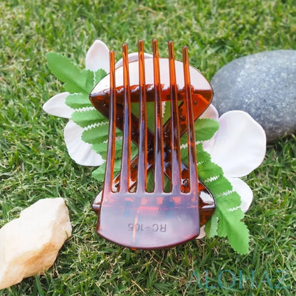 Purple happy orchid flower hair clamp - alohaz