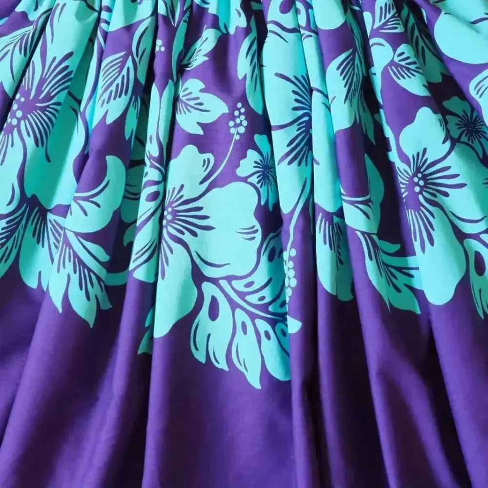 Purple kawehi hawaiian single pau hula skirt