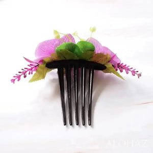 Purple orchid joy hawaiian hair comb