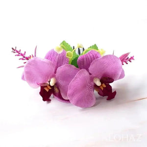Purple orchid joy hawaiian hair comb