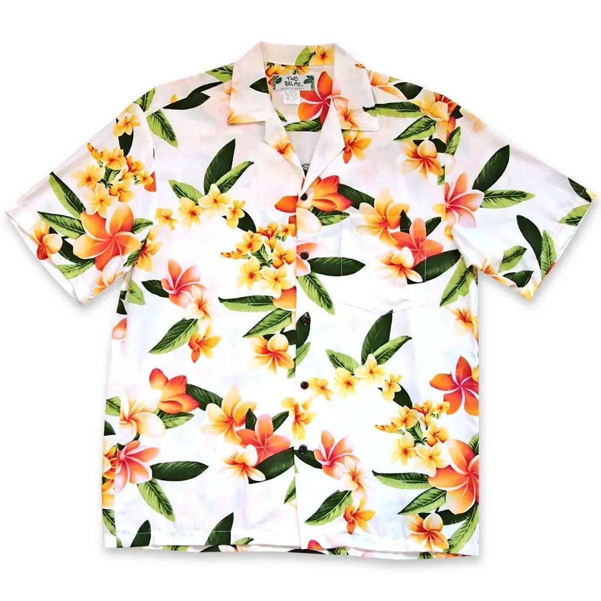 Rain white hawaiian aloha rayon shirt - alohaz