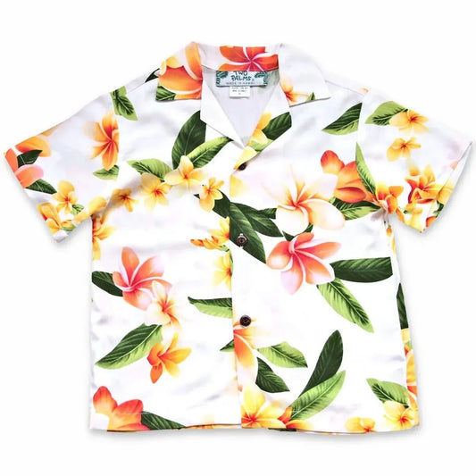 Rain white hawaiian boy shirt - alohaz