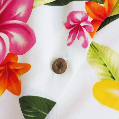 Rain white hawaiian lady blouse - alohaz