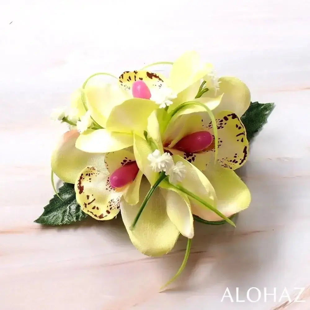 Sage green orchid wonder hawaiian flower hair clip