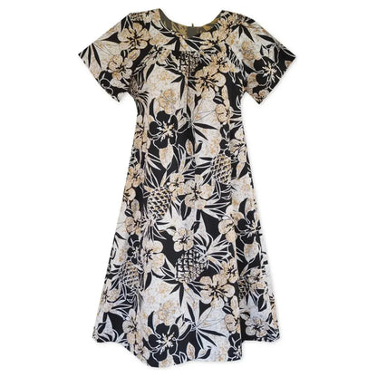 Sweet pineapple black hawaiian muumuu - alohaz