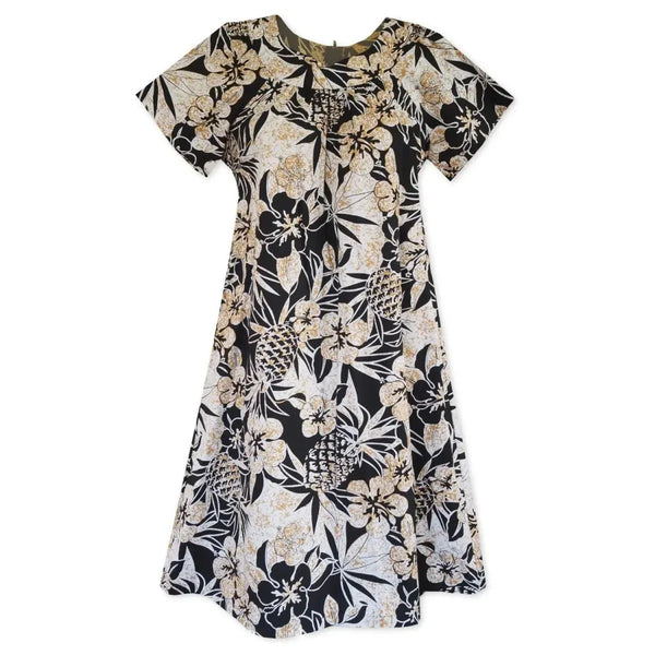 muumuu dresses sweet pineapple Black hawaiian muumuu