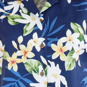 Tiare navy blue hawaiian lady blouse