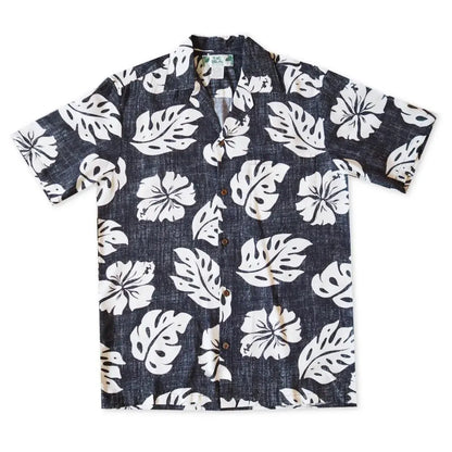 Tradewinds black hawaiian aloha rayon shirt - alohaz