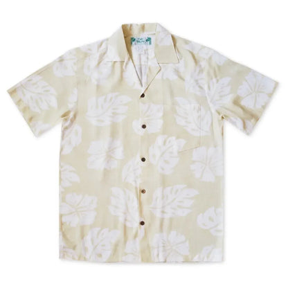 Tradewinds cream hawaiian aloha rayon shirt - alohaz