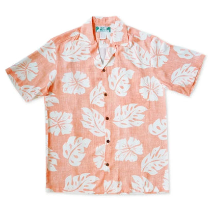 Tradewinds orange hawaiian aloha rayon shirt - alohaz