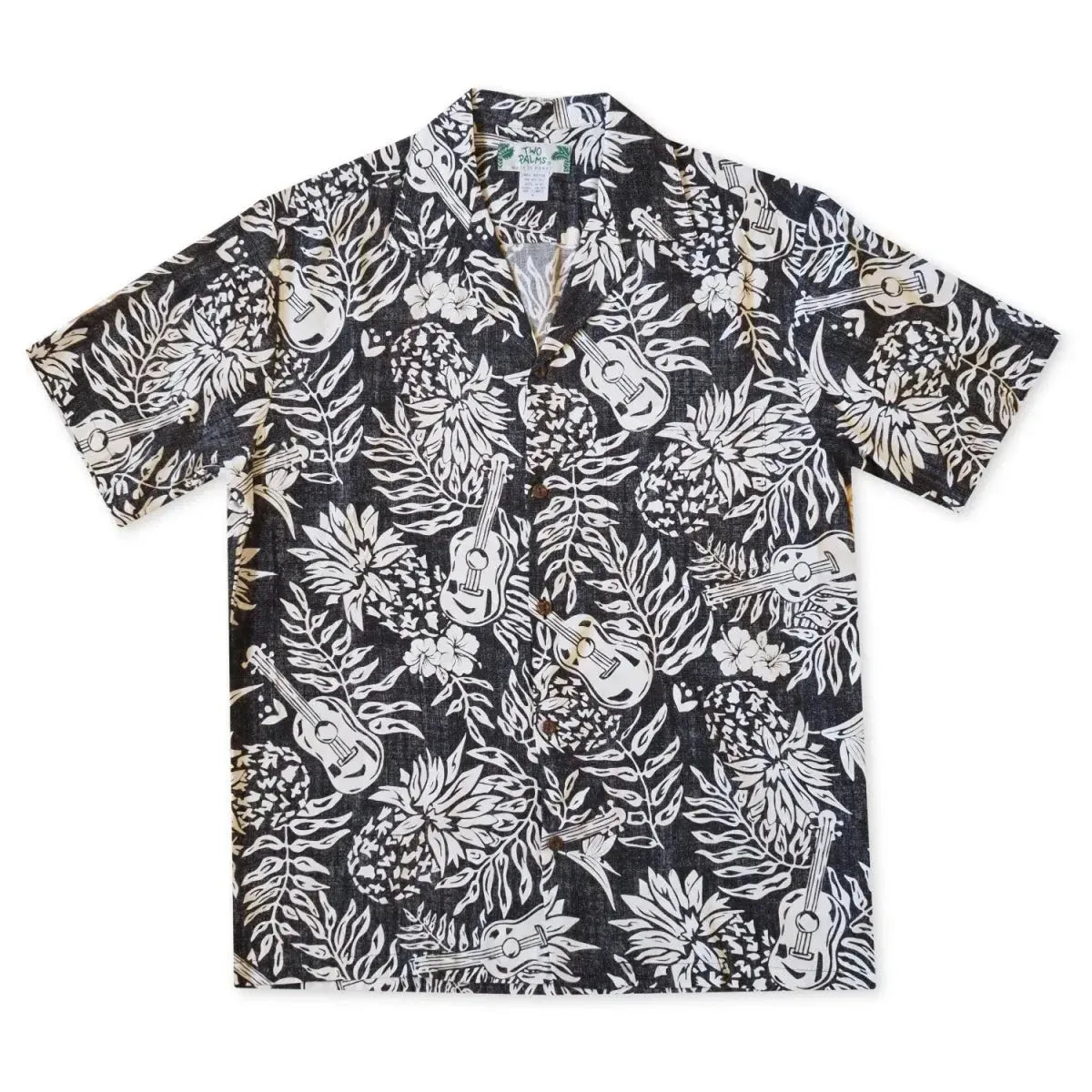 Ukulele serenade black hawaiian rayon shirt - alohaz