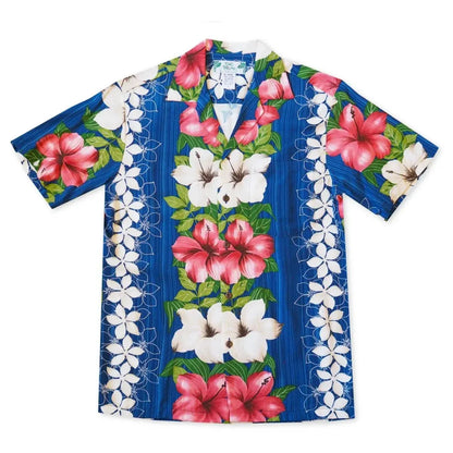 Vintage aloha blue hawaiian rayon shirt - alohaz