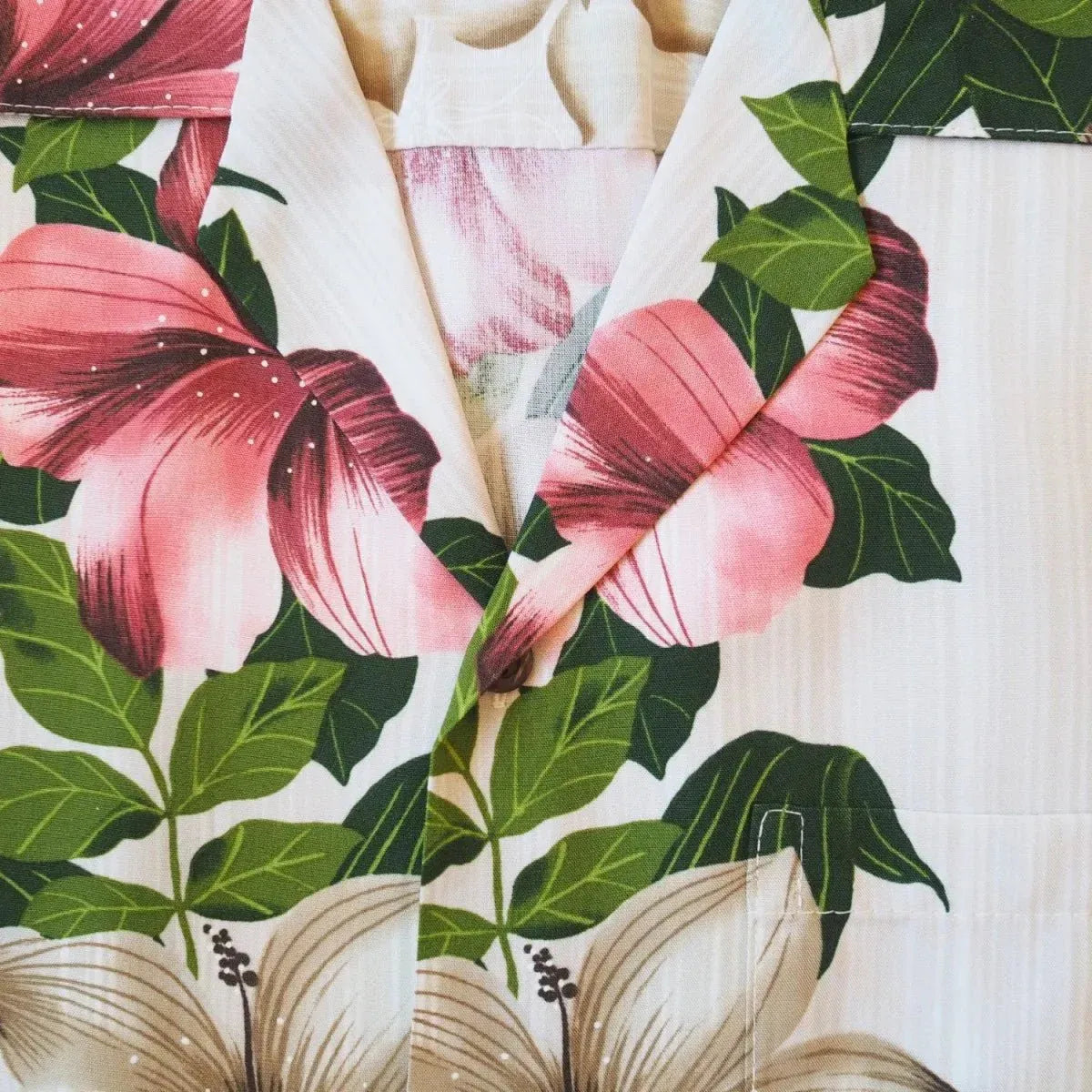 Vintage aloha cream hawaiian rayon shirt - alohaz