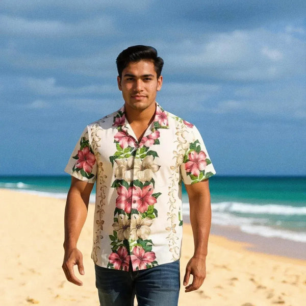 vintage aloha cream hawaiian rayon shirt - Alohaz