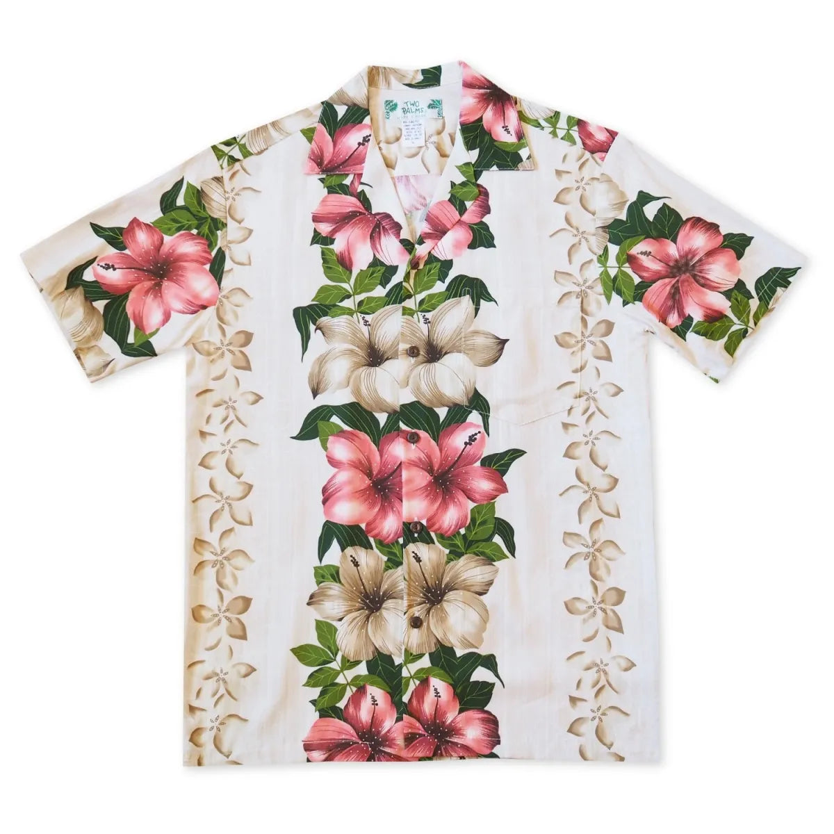Vintage aloha cream hawaiian rayon shirt
