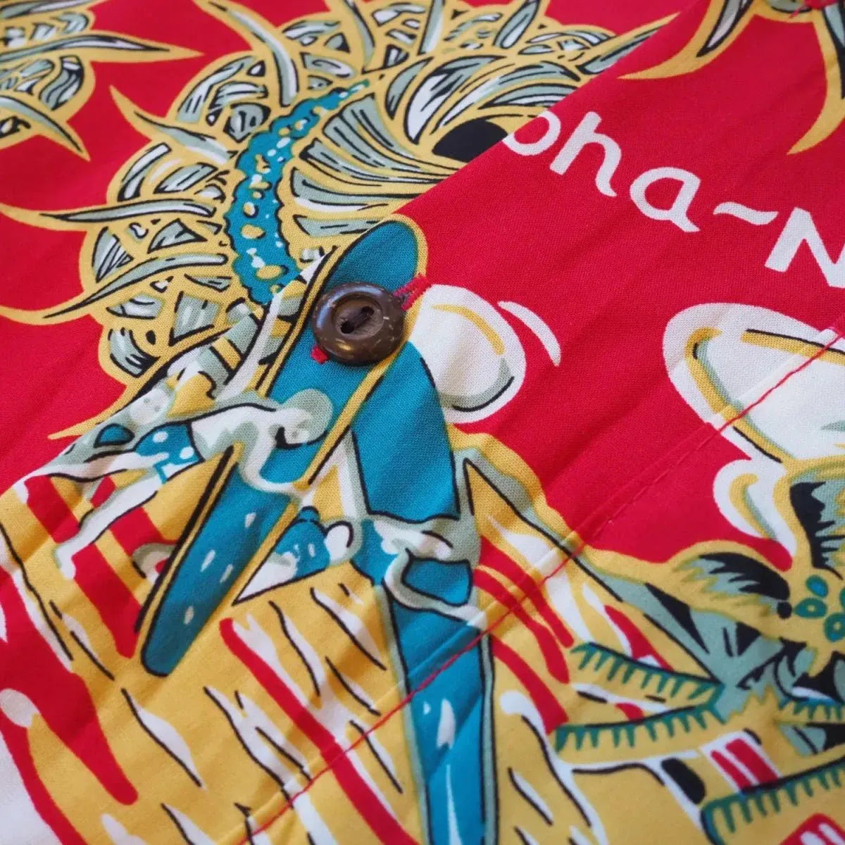 Waikiki wanderer red hawaiian rayon shirt - alohaz