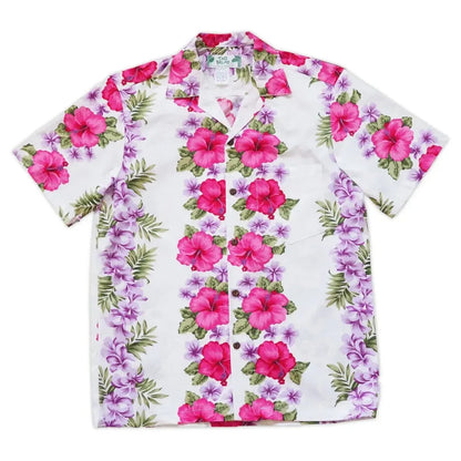 White mist hawaiian cotton shirt - alohaz