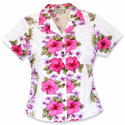 White mist hawaiian lady blouse - alohaz