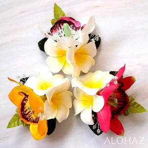 White paradise hawaiian flower hair clip