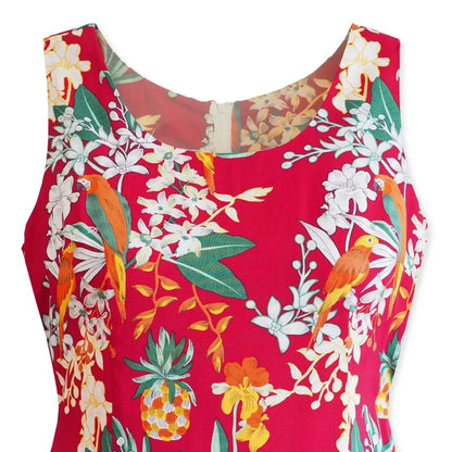 Wild parrots red hawaiian tank dress - alohaz
