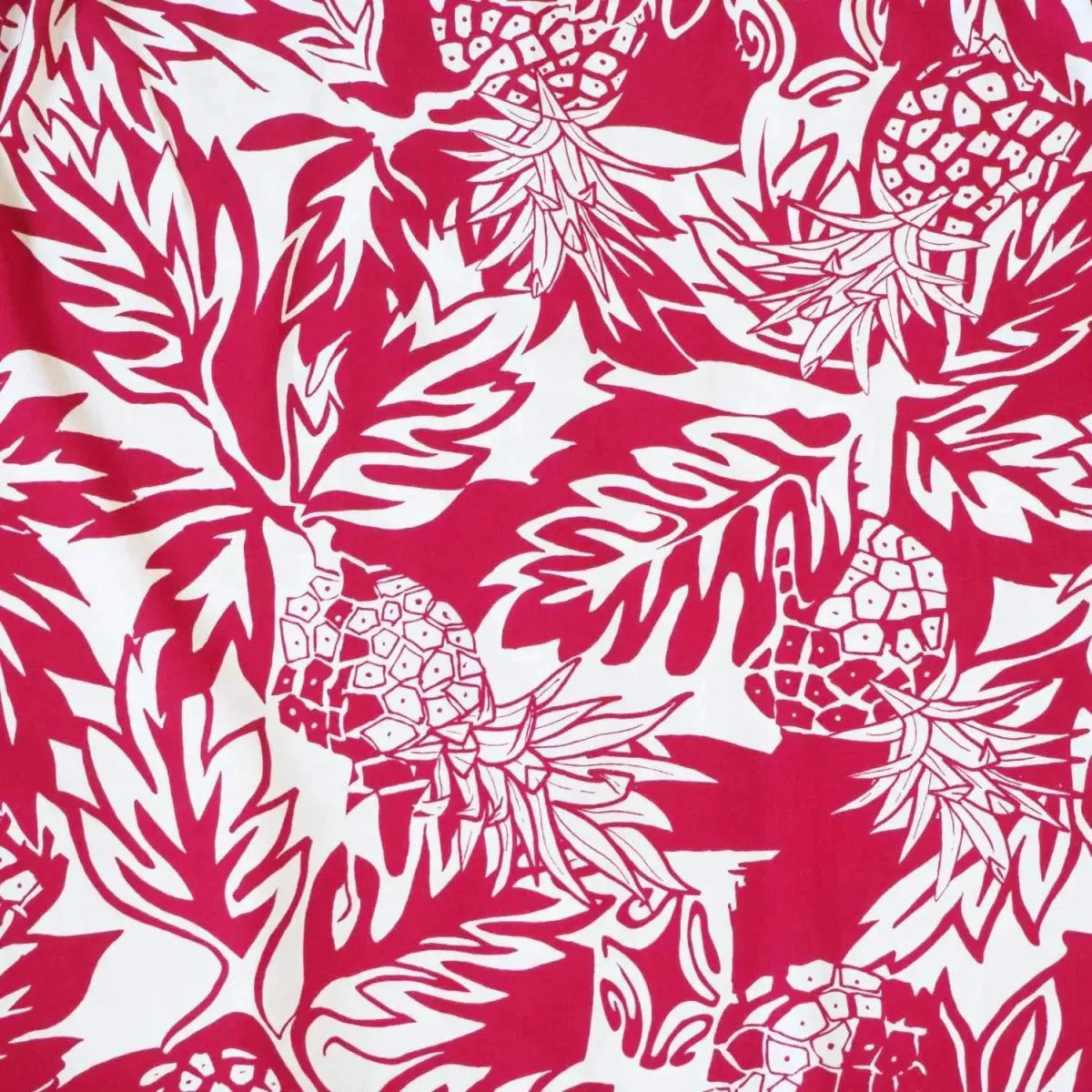 Wild pineapple red hawaiian rayon shirt - alohaz