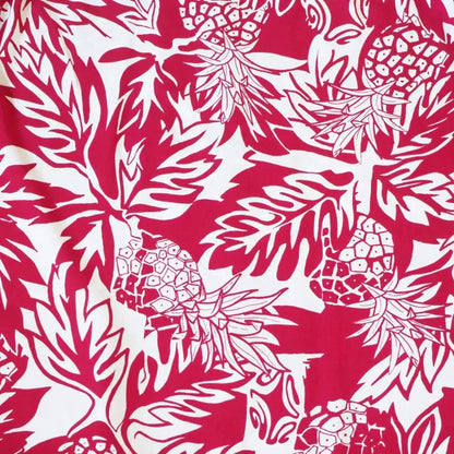 Wild pineapple red hawaiian rayon shirt - alohaz