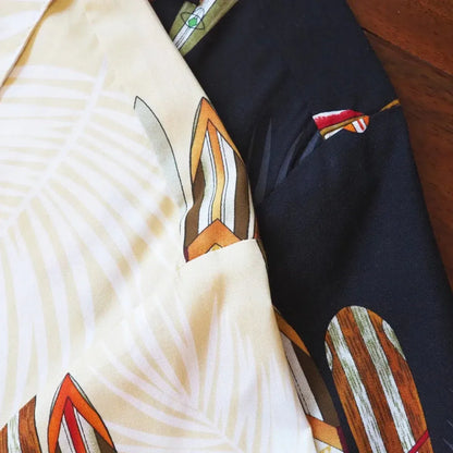 Woody cruiser black hawaiian aloha rayon shirt - alohaz