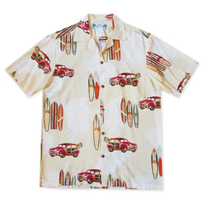 Woody cruiser cream hawaiian aloha rayon shirt